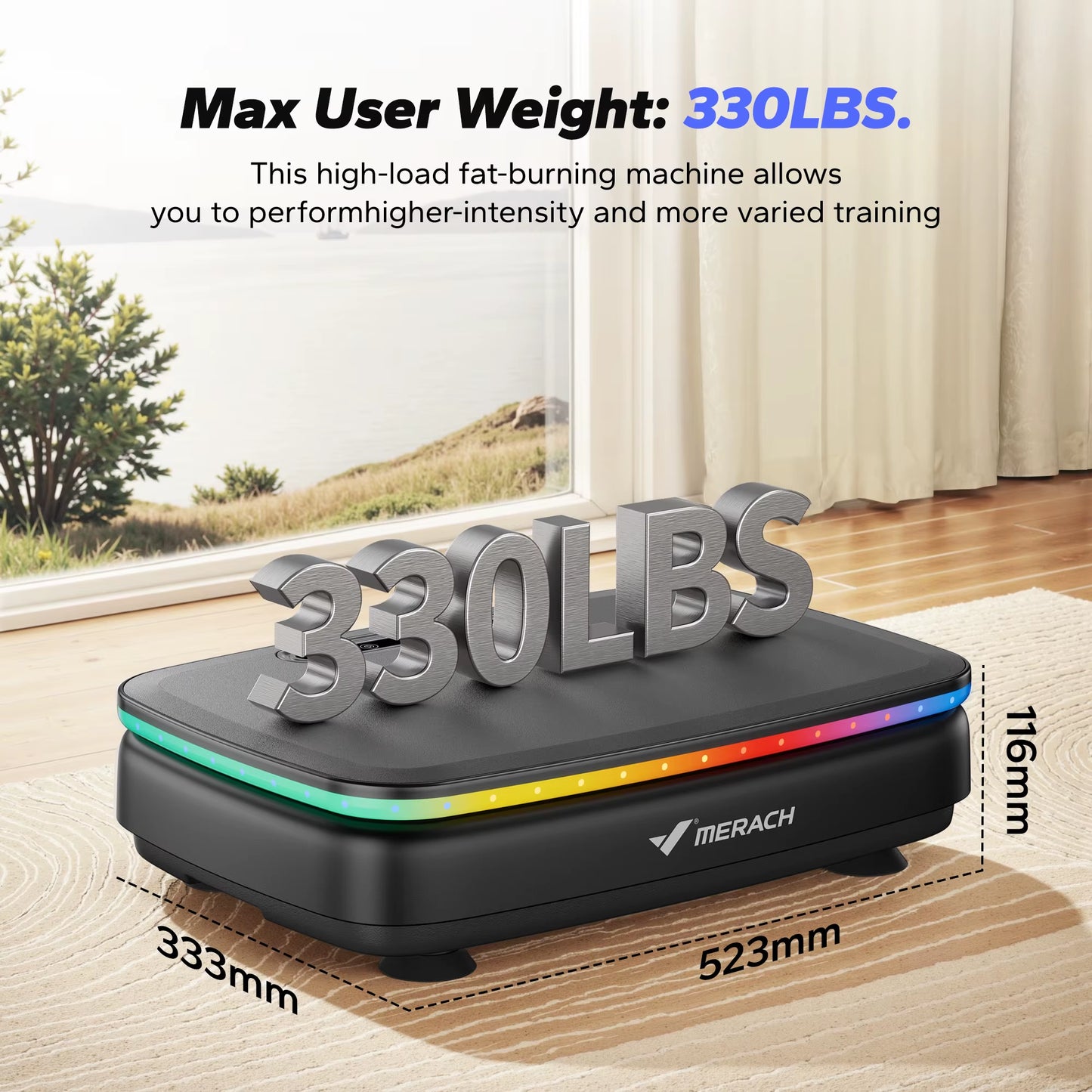 Vibration Plate Exercise Machine with Light Whole Body Workout Power Vibrate Platform Vibration Plate Lymphatic Drainage