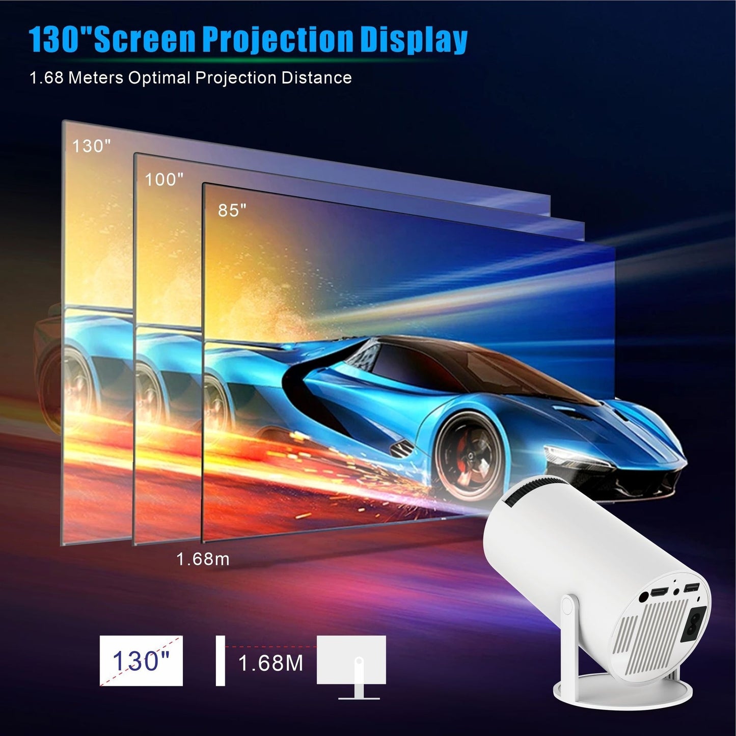 CinematicPro - Portable Home Theater Projector HY300 Pro - Bellezza VitaShop