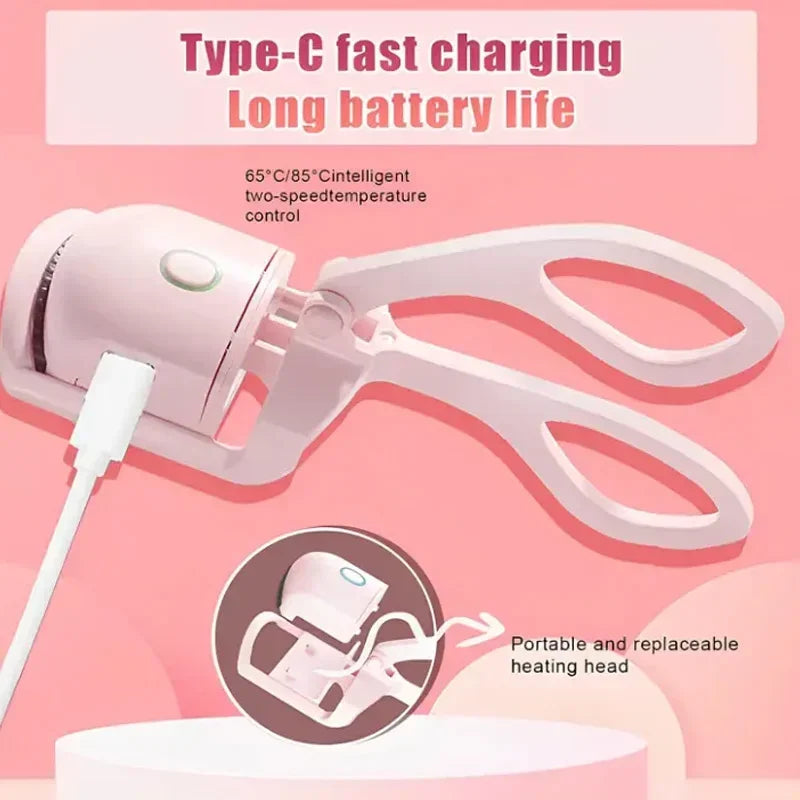 Electric Eyelash Curler USB Charging Model Fast Heating Portable Eye Lash Perm Shaping and Lasting Curling Thermal Eyelash Clip - Bellezza VitaShop