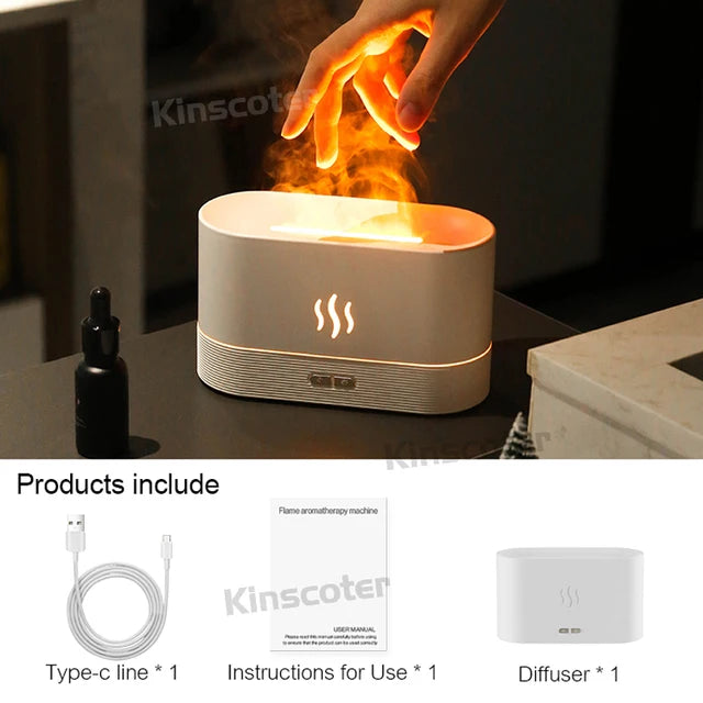 KINSCOTER Aroma Diffuser Air Humidifier Ultrasonic Cool Mist Maker Fogger Led Essential Oil Flame Lamp Difusor - Bellezza VitaShop