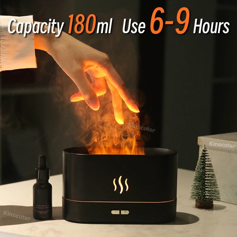 KINSCOTER Aroma Diffuser Air Humidifier Ultrasonic Cool Mist Maker Fogger Led Essential Oil Flame Lamp Difusor - Bellezza VitaShop